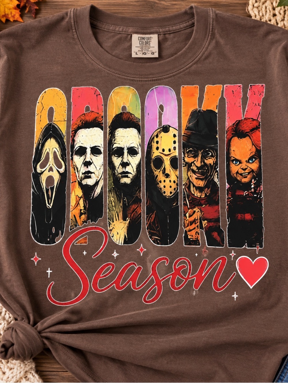 Comfort Colors Brown Graphic 'Season' Horror Character Tee - Men